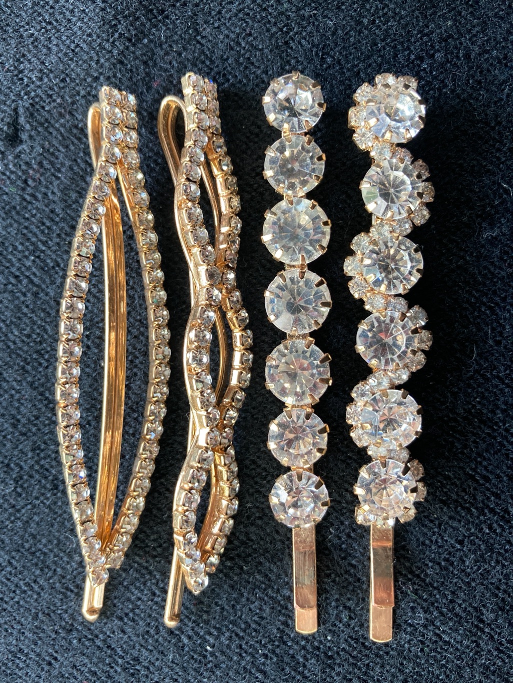 Gold Crystal Hair Clip Set - Sparkling Gold Tones — image 6 of 8